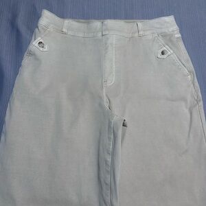 SPANX Light Khaki Trousers with Sculpting Waistband